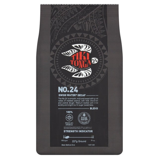 Tiki Tonga Blend No.24 Decaf Ground Coffee 227g (British brand)