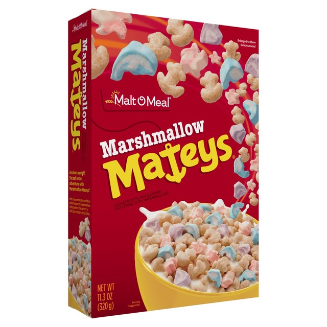 Malt O Meal Marshmallow Mateys cereal 320g, imported from the UK