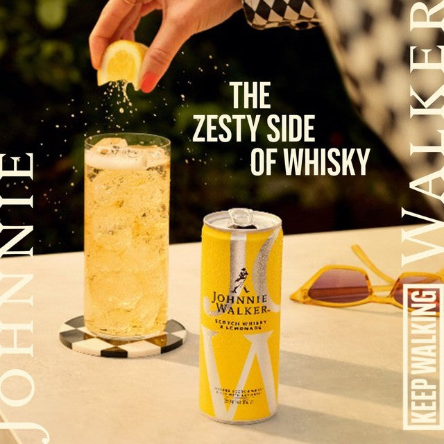 Johnnie Walker Scotch Whisky & Lemonade ready-to-drink can (British brand)