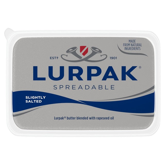 Lurpak spreadable butter slightly salted, imported from the UK