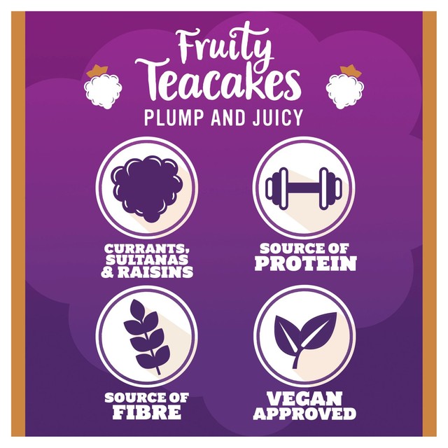 Warburtons fruity teacakes 4 per pack (British brand)