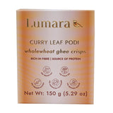 Lumara Wholewheat Ghee Crisps Curry Leaf Podi 150g, UK version