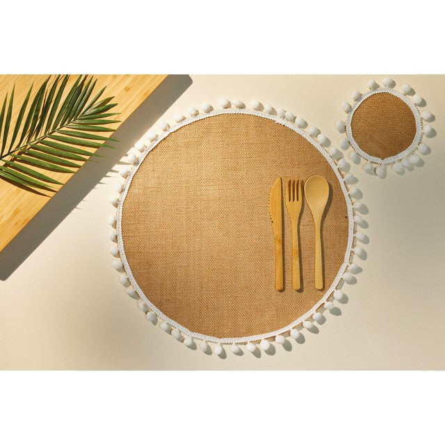 Natural Elements hessian placemats set of four, imported from the UK