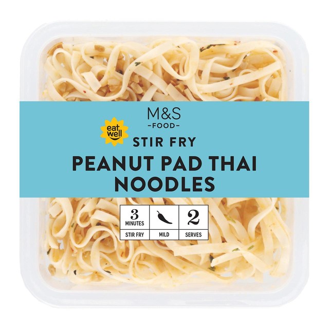 M&S Peanut Pad Thai Rice Noodles 275g, imported from the UK