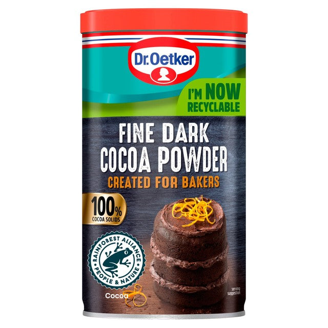 Dr. Oetker Fine 100% Dark Cocoa Powder 190g - British product