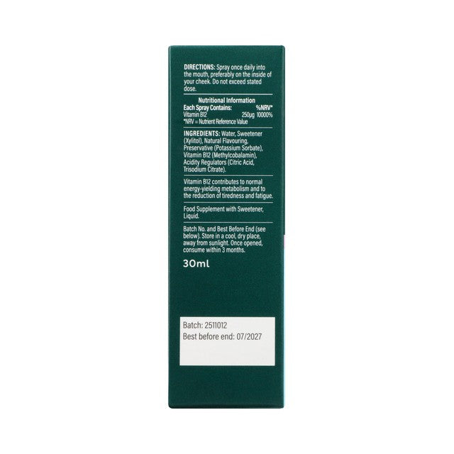 Holland & Barrett vitamin B12 spray 30ml, UK version