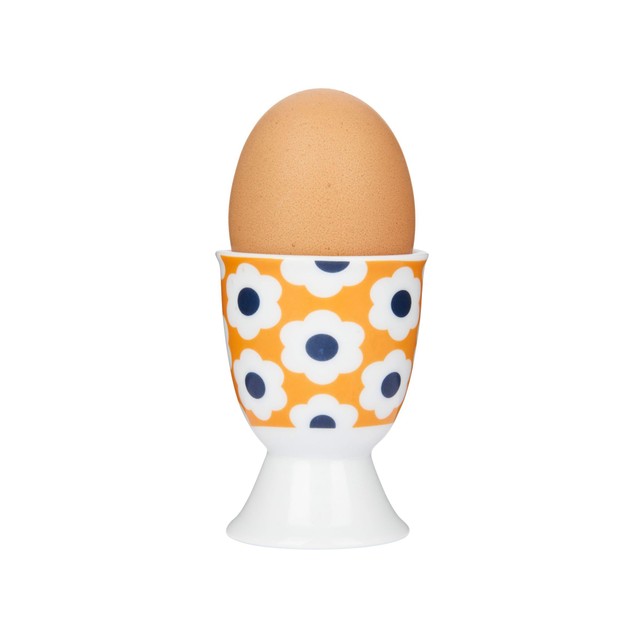 KitchenCraft retro flower spot porcelain egg cup, UK version