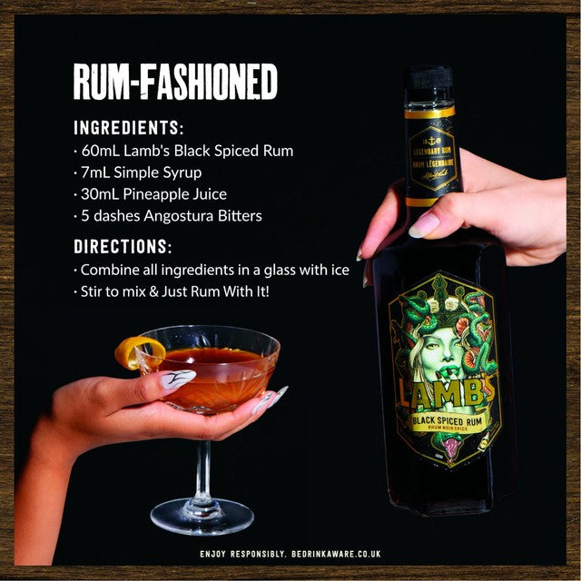 Lamb's Black Spiced Rum 70cl, UK version