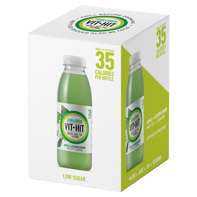 VITHIT Apple & Elderflower vitamin drink 4 x 500ml bottles (British brand)