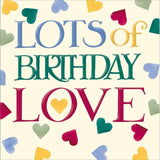 Woodmansterne Emma Bridgewater Lots Of Love birthday card - British product