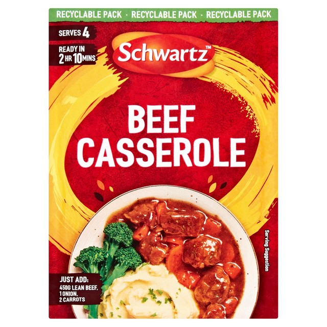 Schwartz beef casserole recipe mix 38g (British brand)