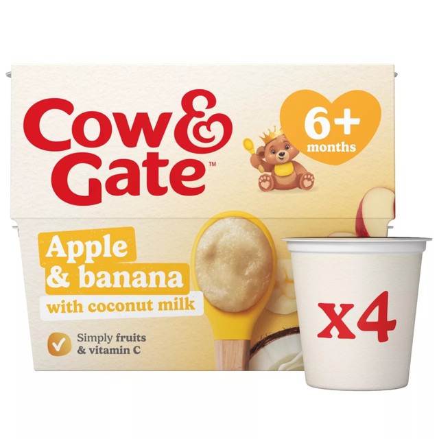 Cow & Gate apple banana baby food pots - British product