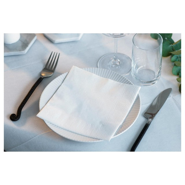 Duni white compostable paper napkins 50 per pack (British brand)