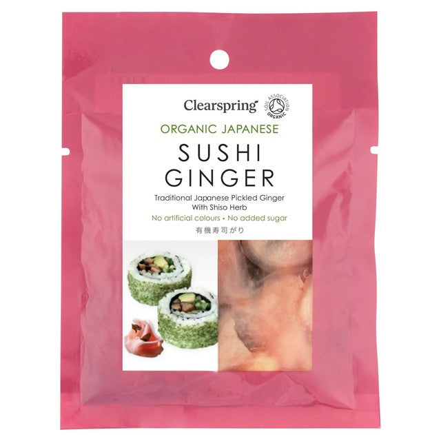 Clearspring organic Japanese sushi ginger with shiso herb 50g - British product