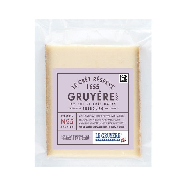 M&S Gruyere AOP cheese 200g, imported from the UK