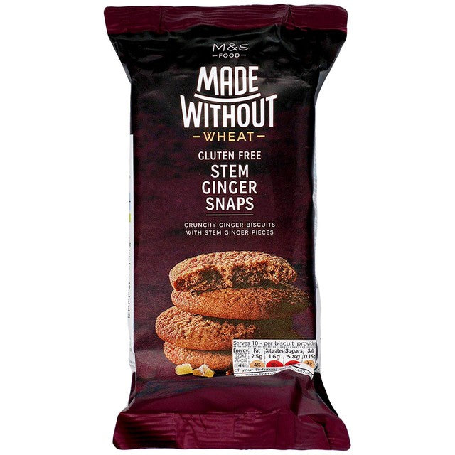 M&S Stem Ginger Snaps Gluten-Free 150g, imported from the UK