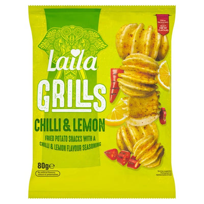 M&S Laila Chilli & Lemon Grills Potato Grill Snacks 80g- Buy online at McGrocer