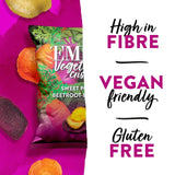 Emily Veg Crisps Rainbow Roots Sweet Potato, Carrot & Beetroot vegetable crisps 30g - British product