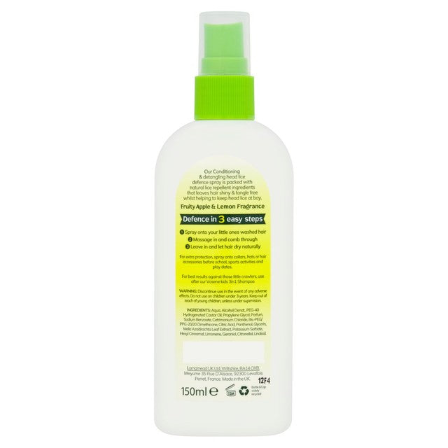 Vosene kids defence spray Apple and Lemon fragrance 150ml (British brand)