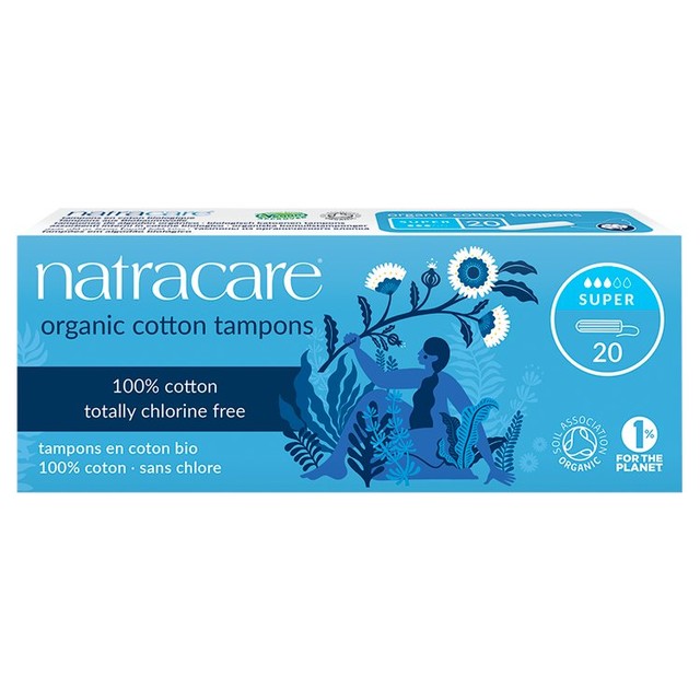 Natracare organic tampons super size 20 count imported from the UK