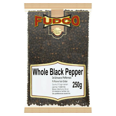 Fudco ganze schwarze Pfefferkörner 250g
