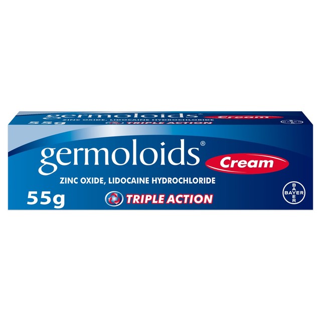 Germoloids Triple Action Haemorrhoids Cream 55g, UK version