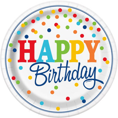 M&S Unique Party Polka Dot 23cm Birthday Party Plates- Buy online at McGrocer