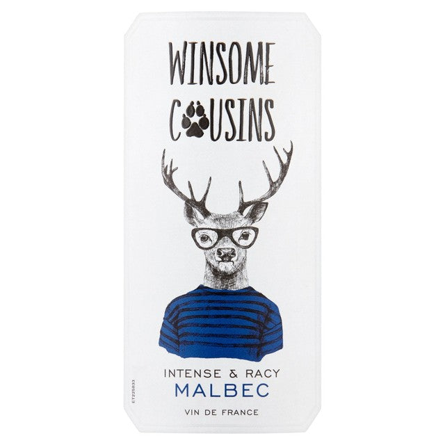 Winsome Cousins Malbec red wine 75cl (British brand)