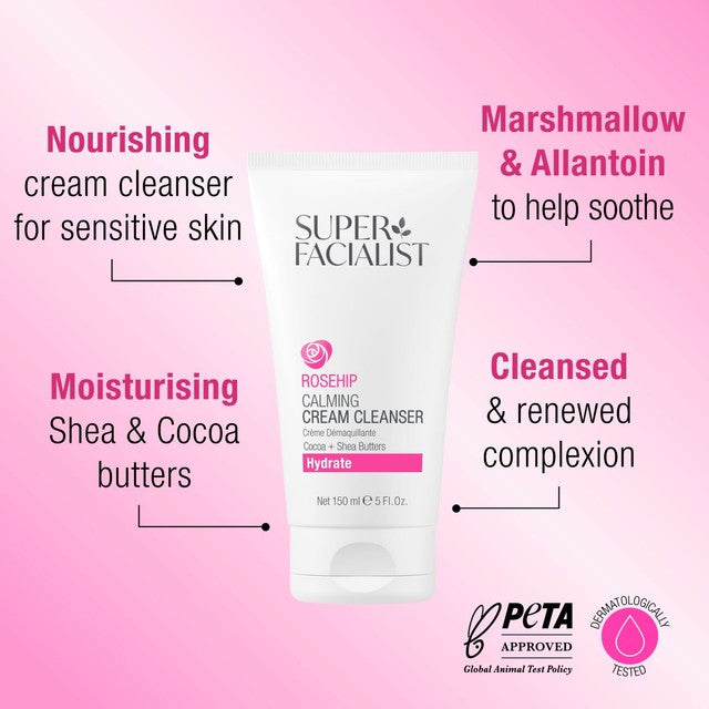 Super Facialist Rose Creamy Cleanser 150ml (British brand)