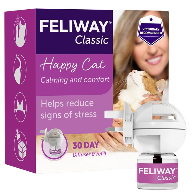 Feliway Classic Cat Calming Diffuser Kit, imported from the UK