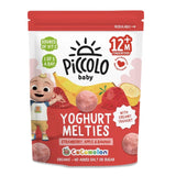 Piccolo Organic Melties strawberry and banana yogurt baby snack 15g, imported from the UK