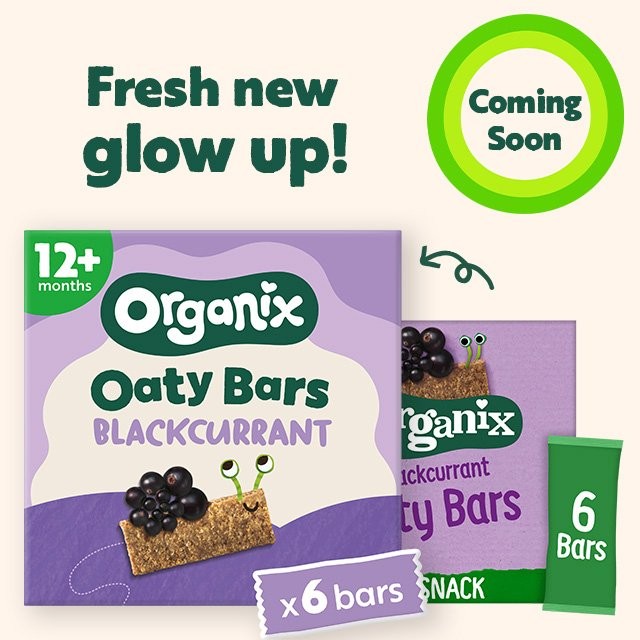 Organix Blackcurrant Oaty Bars multipack 6x23g, imported from the UK