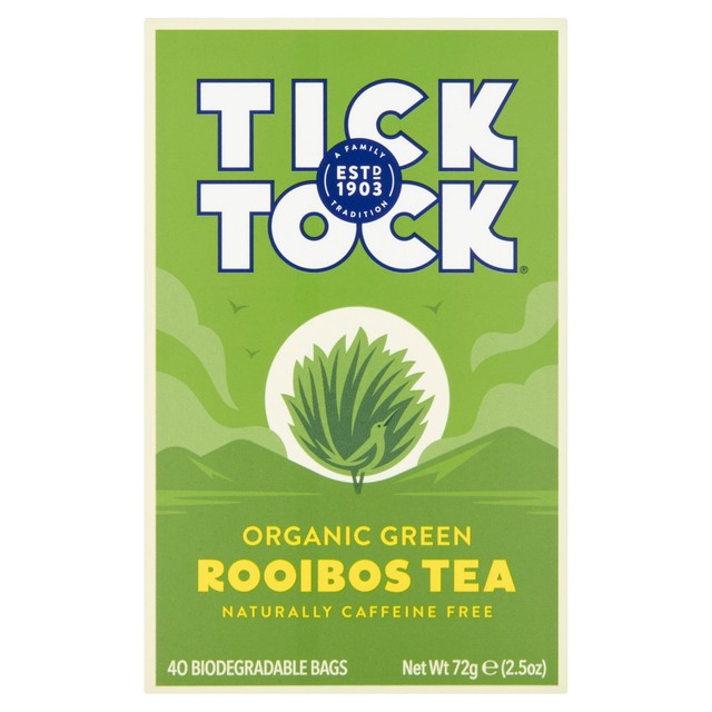 Tick Tock rooibos green tea bags 40 per pack (British brand)