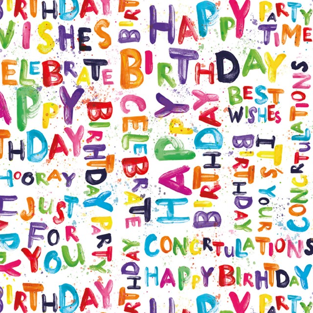 Deva Designs happy birthday tissue paper 4 sheets, UK version