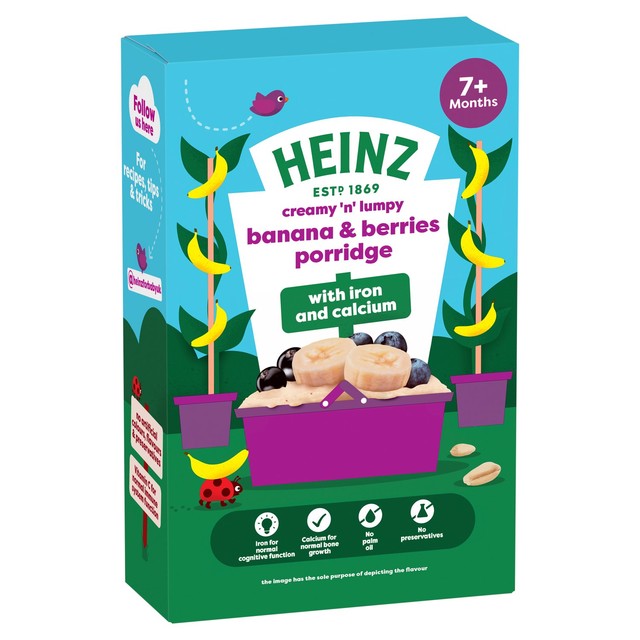 Heinz Banana Berries baby porridge 200g, UK version