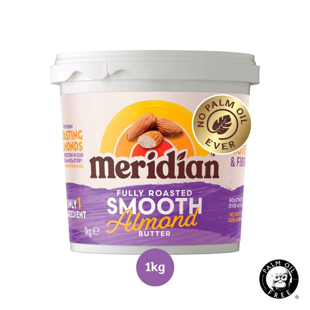 Meridian smooth almond butter 100% 1kg, imported from the UK