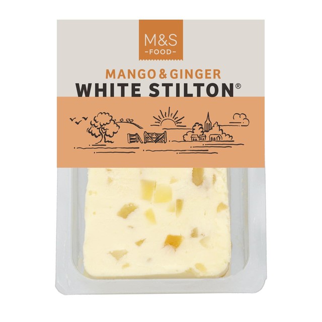 M&S White Stilton cheese Mango Ginger 200g, imported from the UK