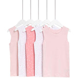 M&S heart print cotton vests 6-7 years, imported from the UK