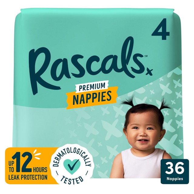 Rascals Premium Nappies Size 4, UK version