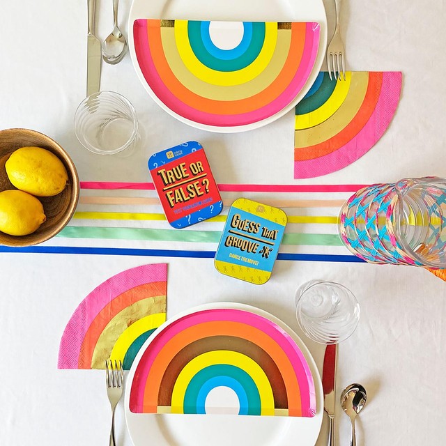 Talking Tables rainbow paper napkins 16 per pack (British brand)