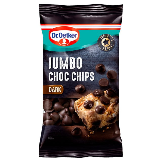 Dr. Oetker jumbo dark chocolate chips 125g - British product