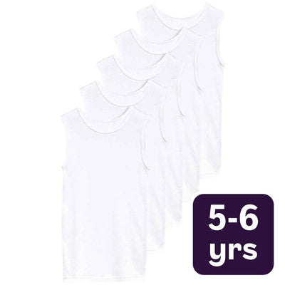 فيستات M&S Collection Unisex Cotton Vests White 5-6 Y - تسوق عبر الإنترنت في McGrocer