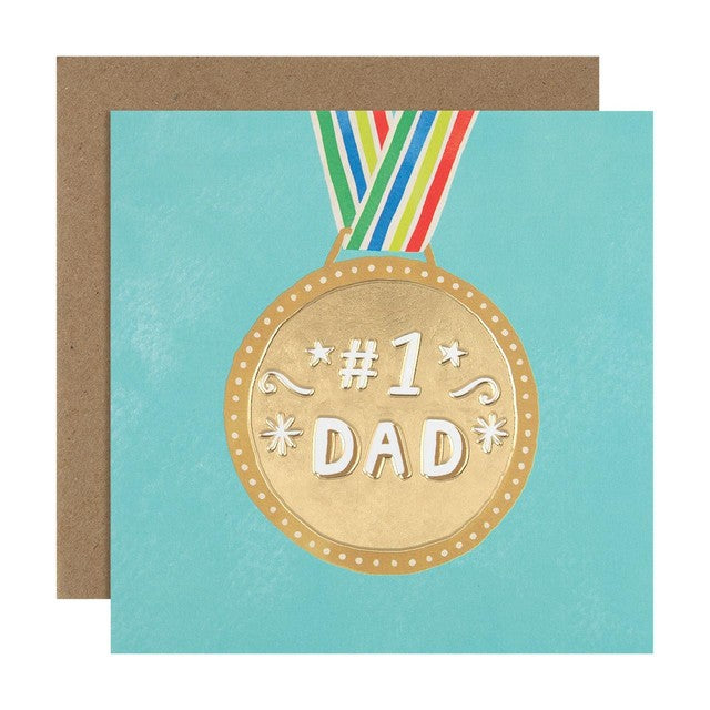 M&S Father's Day card medal design 15x15cm, UK version