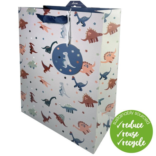 Deva large dinosaur gift bag, UK version