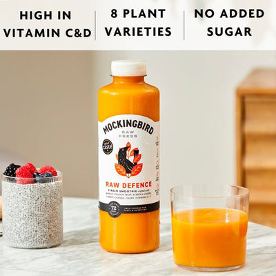 Mockingbird Raw Defence Smoothie Mango, Passionsfrucht, Karotte Obst- und Gemüsesmoothie 750ml