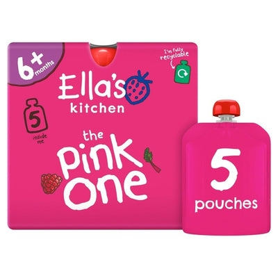 Ella's Kitchen The Pink One Smoothie Babynahrungsbeutel 6+ Monate 5 x 90g