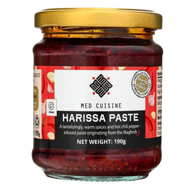Med Cuisine harissa paste 190g, imported from the UK