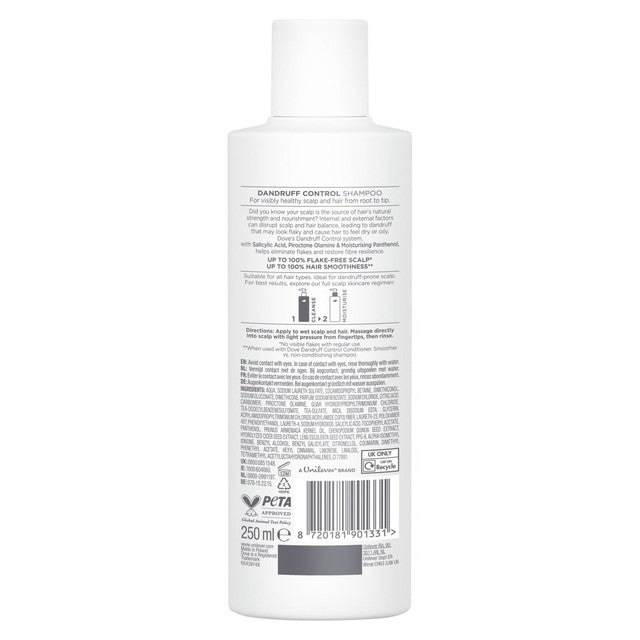 Dove dandruff control shampoo 250ml (British brand)