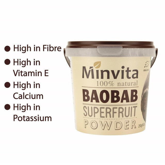 Minvita Baobab Superfruit Powder 250g, imported from the UK