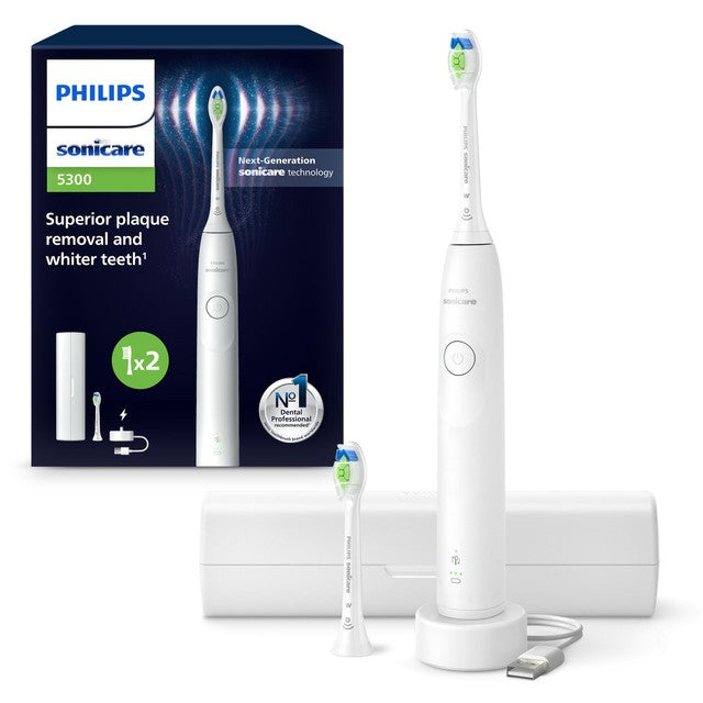 Philips Sonicare 5300 Series White electric toothbrush, imported from the UK
